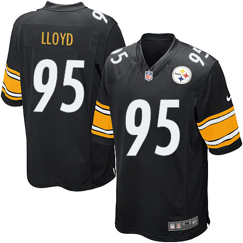 Men's Game Greg Lloyd Nike Jersey Black Home - #95 NFL Pittsburgh Steelers